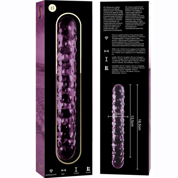 NEBULA SERIES BY IBIZA - MODÈLE 15 GODE EN VERRE BOROSILICATE ROSE 18.5 CM -O- 3 CM - – Image 5