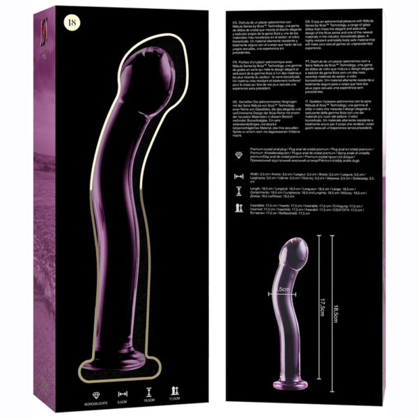 NEBULA SERIES BY IBIZA - MODÈLE 18 GODE EN VERRE BOROSILICATE ROSE 18.5 CM -O- 3.5 CM - – Image 5