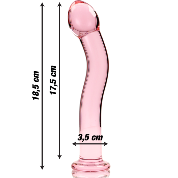 NEBULA SERIES BY IBIZA - MODÈLE 18 GODE EN VERRE BOROSILICATE ROSE 18.5 CM -O- 3.5 CM - – Image 4