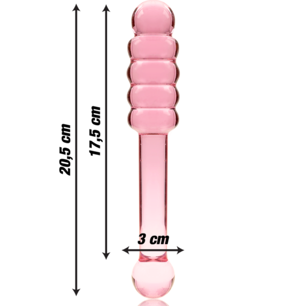 NEBULA SERIES BY IBIZA - MODÈLE 20 GODE EN VERRE BOROSILICATE ROSE 20.5 CM -O- 3 CM - – Image 4