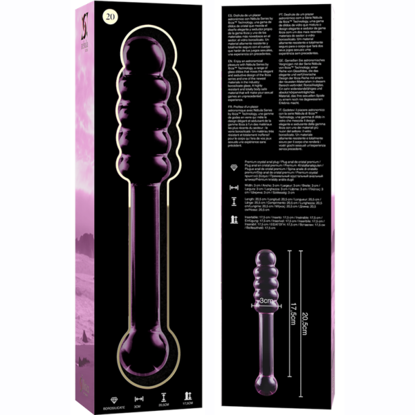 NEBULA SERIES BY IBIZA - MODÈLE 20 GODE EN VERRE BOROSILICATE ROSE 20.5 CM -O- 3 CM - – Image 5