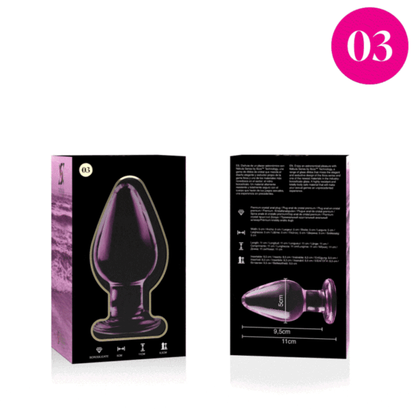 NEBULA SERIES BY IBIZA - PLUG ANAL MODÈLE 3 VERRE BOROSILICATE ROSE 11 CM -O- 5 CM -