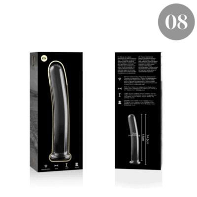 NEBULA SERIES BY IBIZA - MODÈLE 8 GODE EN VERRE BOROSILICATE CLAIR 14.5 CM -O- 2 CM -