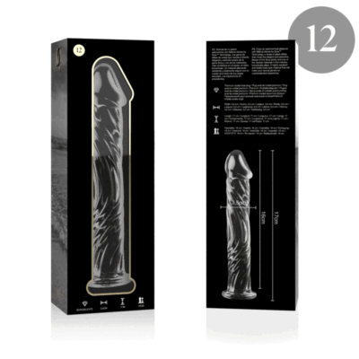 NEBULA SERIES BY IBIZA - MODÈLE 12 GODE EN VERRE BOROSILICATE CLAIR 17 CM -O- 3.5 CM -