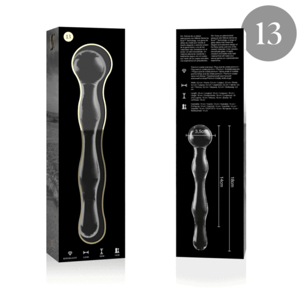 NEBULA SERIES BY IBIZA - MODÈLE 13 GODE EN VERRE BOROSILICATE CLAIR 18 CM -O- 3.5 CM -