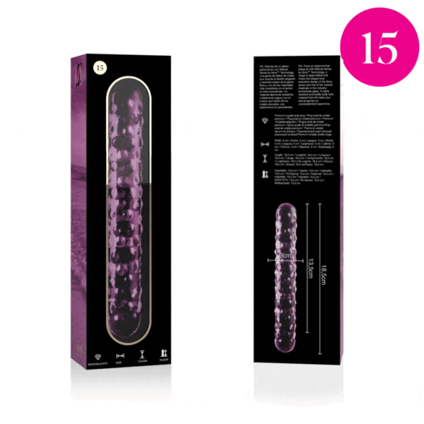 NEBULA SERIES BY IBIZA - MODÈLE 15 GODE EN VERRE BOROSILICATE ROSE 18.5 CM -O- 3 CM -