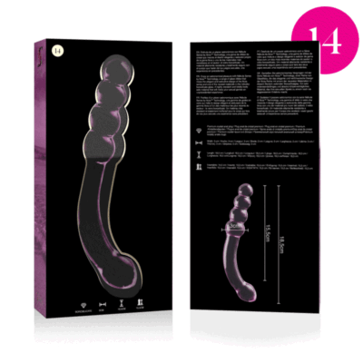 NEBULA SERIES BY IBIZA - MODÈLE 14 GODE EN VERRE BOROSILICATE ROSE 18.5 CM -O- 3 CM -