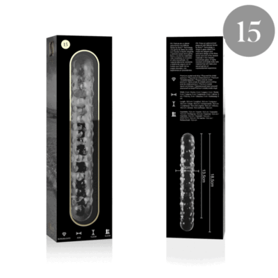 NEBULA SERIES BY IBIZA - MODÈLE 15 GODE EN VERRE BOROSILICATE CLAIR 18.5 CM -O- 3 CM -