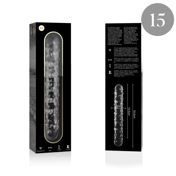 NEBULA SERIES BY IBIZA - MODÈLE 15 GODE EN VERRE BOROSILICATE CLAIR 18.5 CM -O- 3 CM -