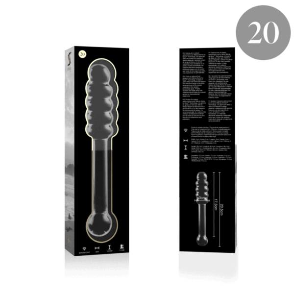 NEBULA SERIES BY IBIZA - MODÈLE 20 GODE EN VERRE BOROSILICATE CLAIR 20.5 CM -O- 3 CM -