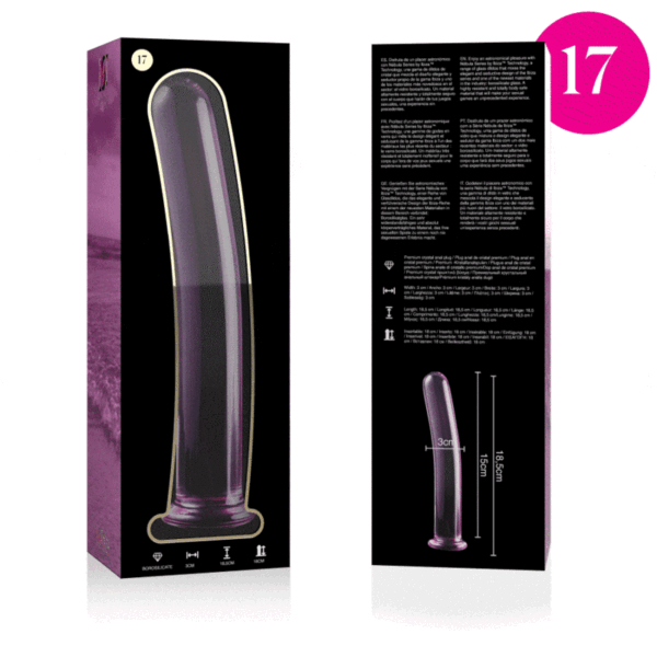 NEBULA SERIES BY IBIZA - MODÈLE 17 GODE EN VERRE BOROSILICATE ROSE 18.5 CM -O- 3 CM -
