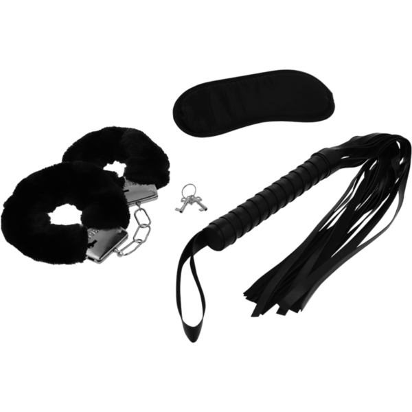INTENSE FETISH - PLAYSET ÉROTIQUE 1 AVEC MENOTTES, MASQUE AVEUGLE ET FLOGGER - – Image 2
