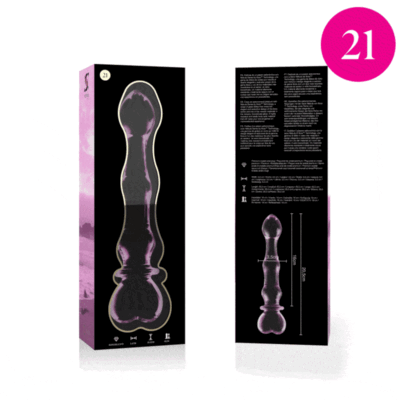NEBULA SERIES BY IBIZA - MODÈLE 21 GODE EN VERRE BOROSILICATE ROSE 20.5 CM -O- 3.5 CM -