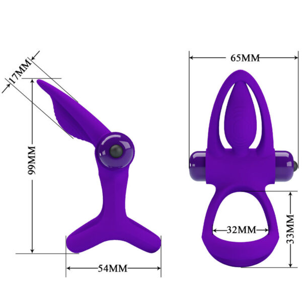 PRETTY LOVE - ANNEAU VIBRATEUR 10 VIBRATIONS SILICONE VIOLETTE - – Image 6