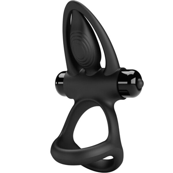 PRETTY LOVE - ANNEAU VIBRANT 10 VIBRATIONS SILICONE NOIR -