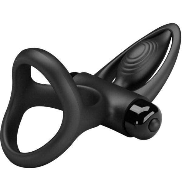 PRETTY LOVE - ANNEAU VIBRANT 10 VIBRATIONS SILICONE NOIR - – Image 5