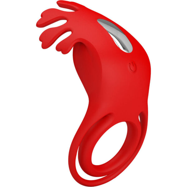 PRETTY LOVE - ANNEAU VIBRATEUR RUBEN 7 VIBRATIONS SILICONE ROUGE - – Image 3