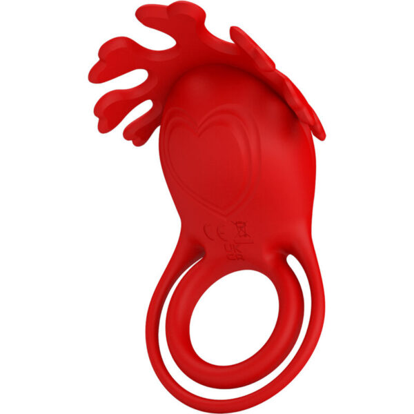 PRETTY LOVE - ANNEAU VIBRATEUR RUBEN 7 VIBRATIONS SILICONE ROUGE -