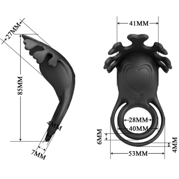 PRETTY LOVE - ANNEAU VIBRATEUR RUBEN 7 VIBRATIONS SILICONE NOIR - – Image 6