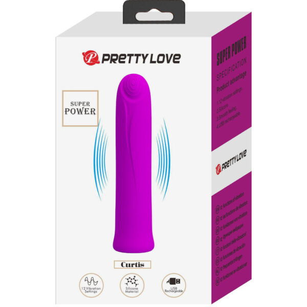 PRETTY LOVE - VIBRATEUR CURTIS MINI SUPER POWER 12 VIBRATIONS EN SILICONE VIOLETTE - – Image 7