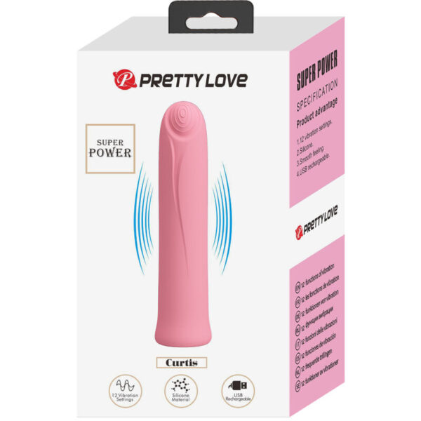 PRETTY LOVE - VIBRATEUR CURTIS MINI SUPER POWER 12 VIBRATIONS EN SILICONE ROSE - – Image 6