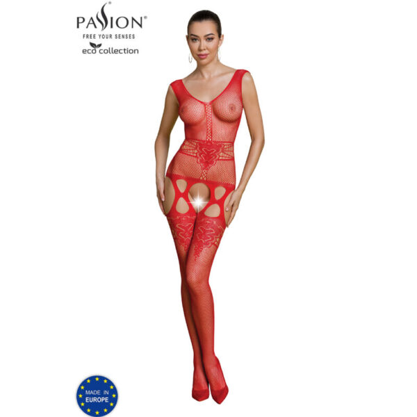 PASSION - BODYSTOCKING ECO COLLECTION ECO BS014 ROUGE -