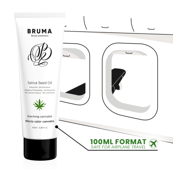 BRUMA - HUILE DE GRAINES DE SATIVA GEL GLISSANT RÉCHAUFFANT SAVEUR DE CANNABIS 100 ML - – Image 3