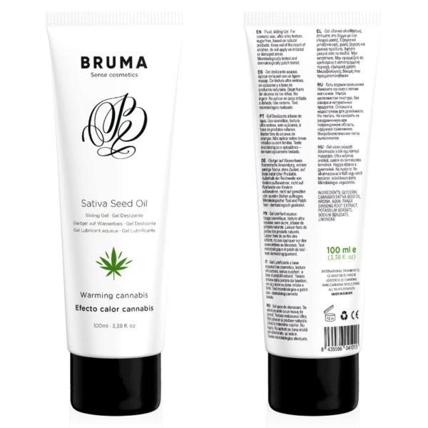 BRUMA - HUILE DE GRAINES DE SATIVA GEL GLISSANT RÉCHAUFFANT SAVEUR DE CANNABIS 100 ML - – Image 5