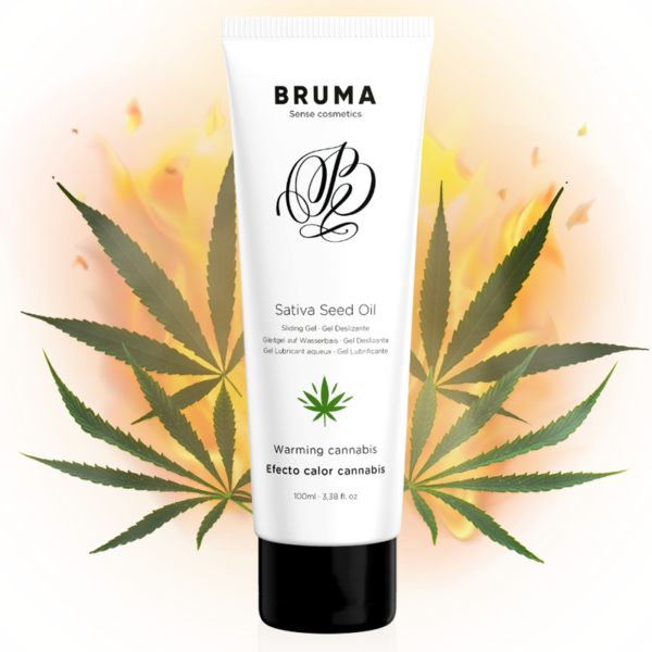 BRUMA - HUILE DE GRAINES DE SATIVA GEL GLISSANT RÉCHAUFFANT SAVEUR DE CANNABIS 100 ML -