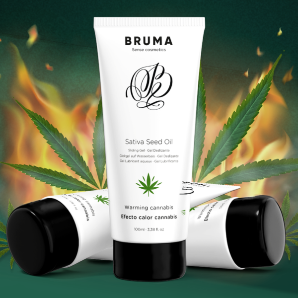BRUMA - HUILE DE GRAINES DE SATIVA GEL GLISSANT RÉCHAUFFANT SAVEUR DE CANNABIS 100 ML - – Image 6