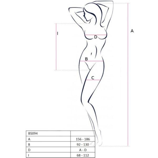 PASSION - BS094 BODYSTOCKING ROUGE TAILLE UNIQUE - – Image 5