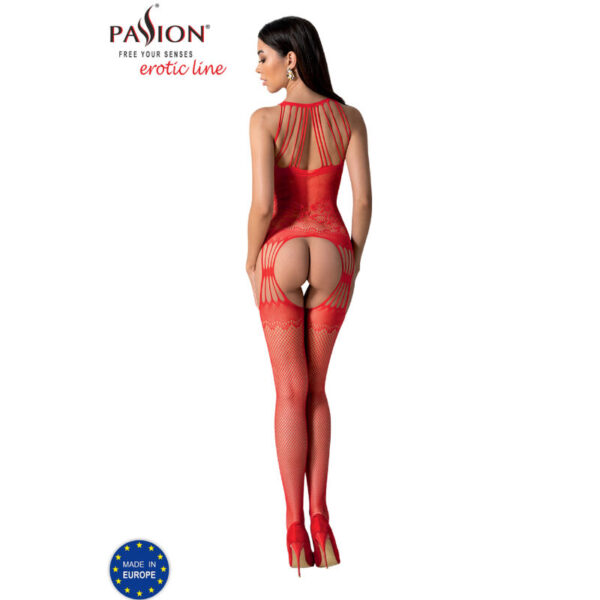 PASSION - BS095 BODYSTOCKING ROUGE TAILLE UNIQUE - – Image 4