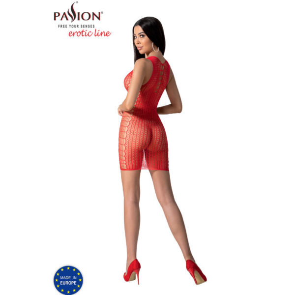 PASSION - BS097 BODYSTOCKING ROUGE TAILLE UNIQUE - – Image 4