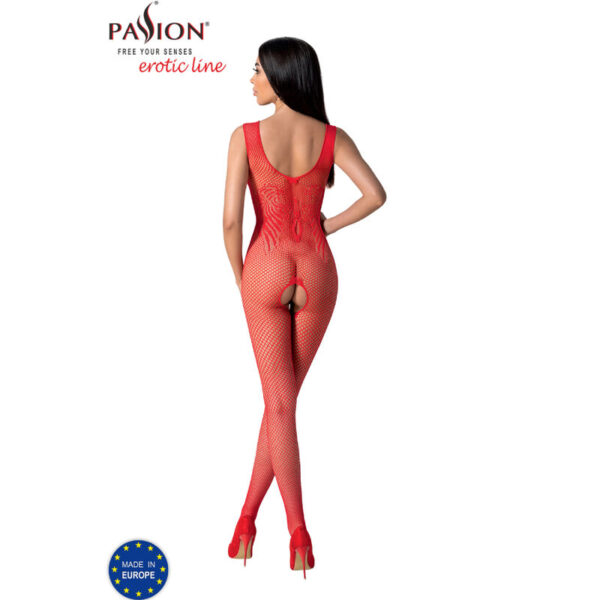 PASSION - BS098 BODYSTOCKING ROUGE TAILLE UNIQUE - – Image 4