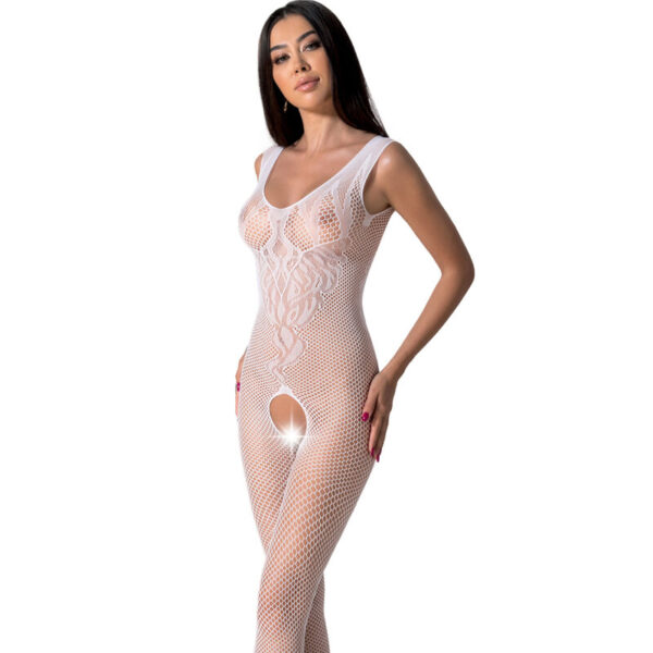 PASSION - BS098 BODYSTOCKING BLANC TAILLE UNIQUE -