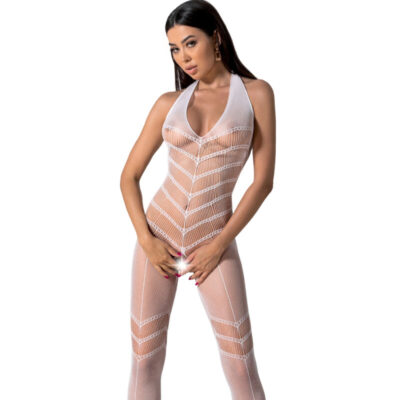 PASSION - BODYSTOCKING BLANC BS100 TAILLE UNIQUE -