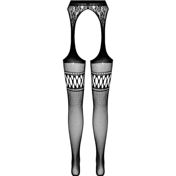 PASSION - COLLANT NOIR AVEC JARRETIÈRE S026 TAILLE UNIQUE - – Image 6