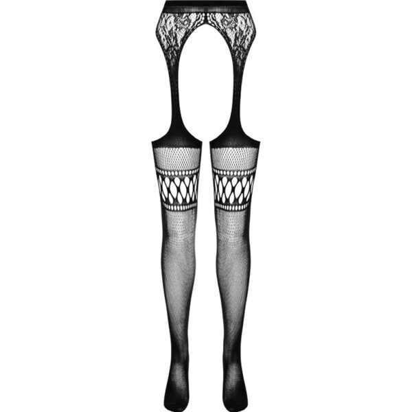 PASSION - COLLANT NOIR AVEC JARRETIÈRE S026 TAILLE UNIQUE - – Image 5