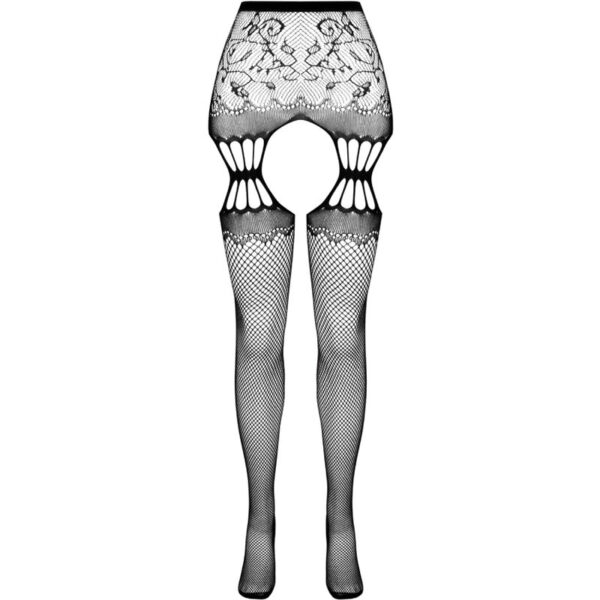 PASSION - COLLANT NOIR AVEC JARRETIÈRE S027 TAILLE UNIQUE - – Image 5
