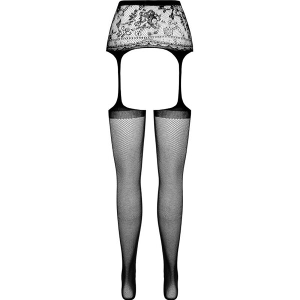PASSION - COLLANT NOIR AVEC JARRETIÈRE S028 TAILLE UNIQUE - – Image 6