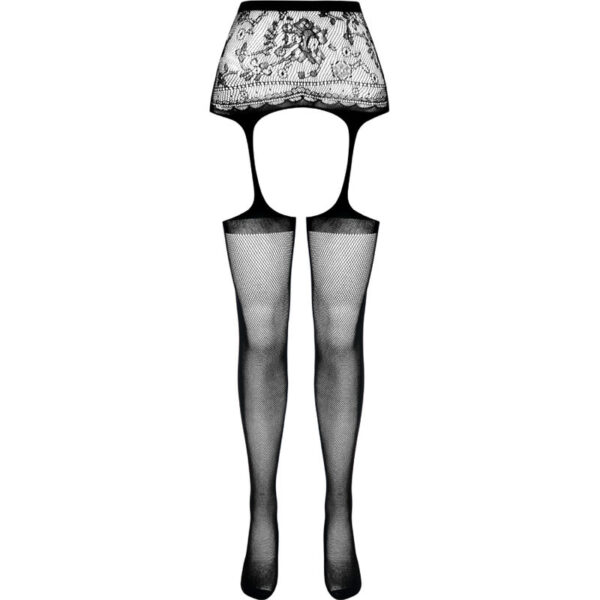 PASSION - COLLANT NOIR AVEC JARRETIÈRE S028 TAILLE UNIQUE - – Image 5