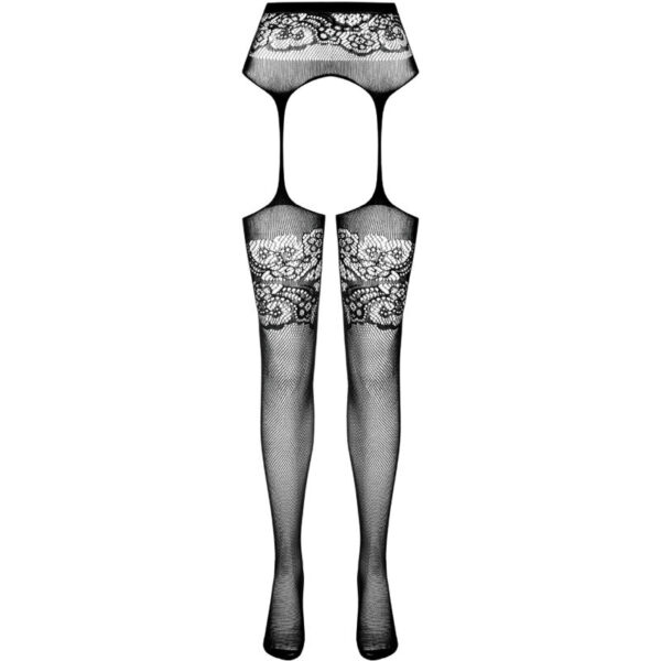 PASSION - S029 COLLANT NOIR AVEC JARRETIÈRE TAILLE UNIQUE - – Image 5