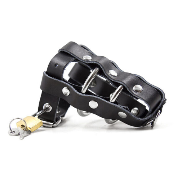OHMAMA FETISH - ETUI EN CUIR AVEC ANNEAUX MÉTALLIQUES ET CADENAS -