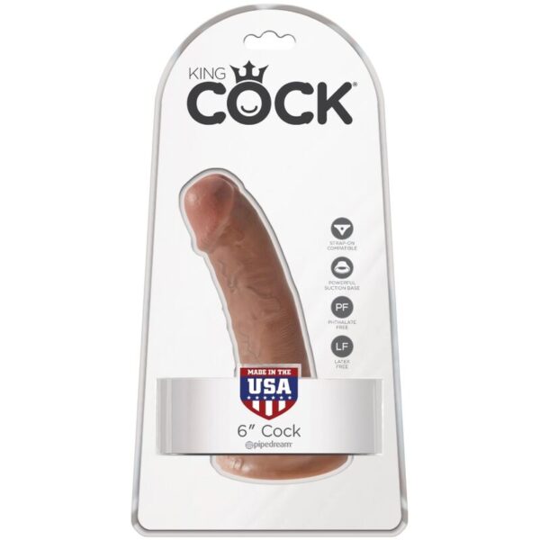 KING COCK - PÉNIS RÉALISTE 15 CM CARAMEL - – Image 6