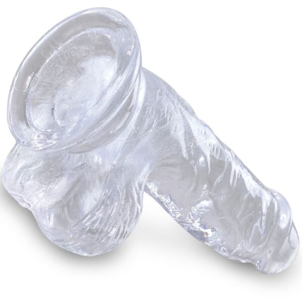 KING COCK - CLEAR PÉNIS RÉALISTE AVEC BOULES 10.1 CM TRANSPARENT - – Image 4