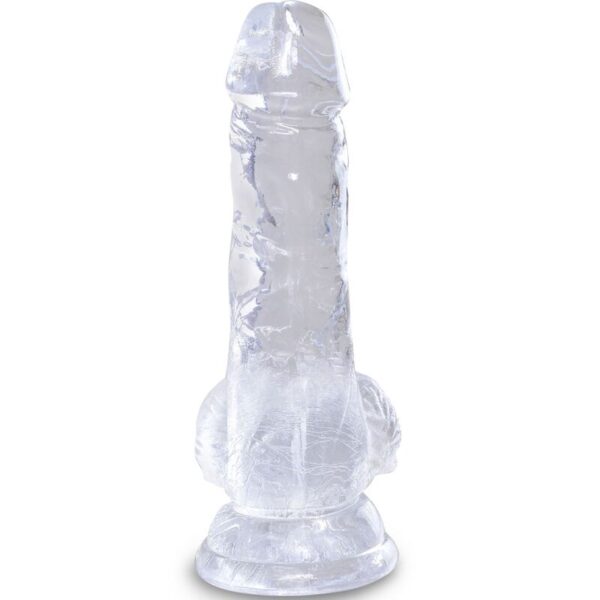 KING COCK - CLEAR PÉNIS RÉALISTE AVEC BOULES 10.1 CM TRANSPARENT - – Image 2