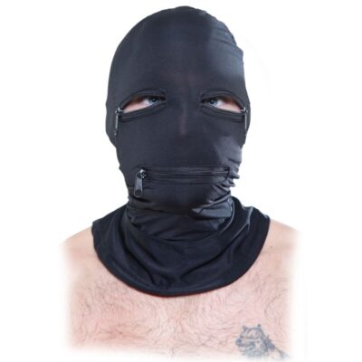 FETISH FANTASY SERIES - CAPUCHE AVEC FERMETURE ÉCLAIR NOIRE -