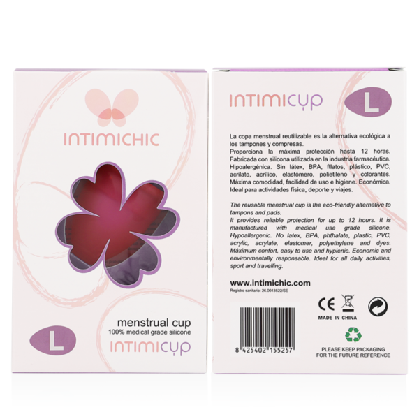 INTIMICHIC - COUPE MENSTRUELLE EN SILICONE DE QUALITÉ MÉDICALE TAILLE L - – Image 2