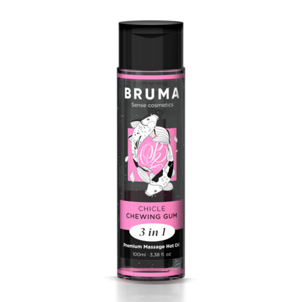 BRUMA - HUILE DE MASSAGE PREMIUM EFFET CHALEUR SAVEUR GOMME 3 EN 1 - 100 ML -