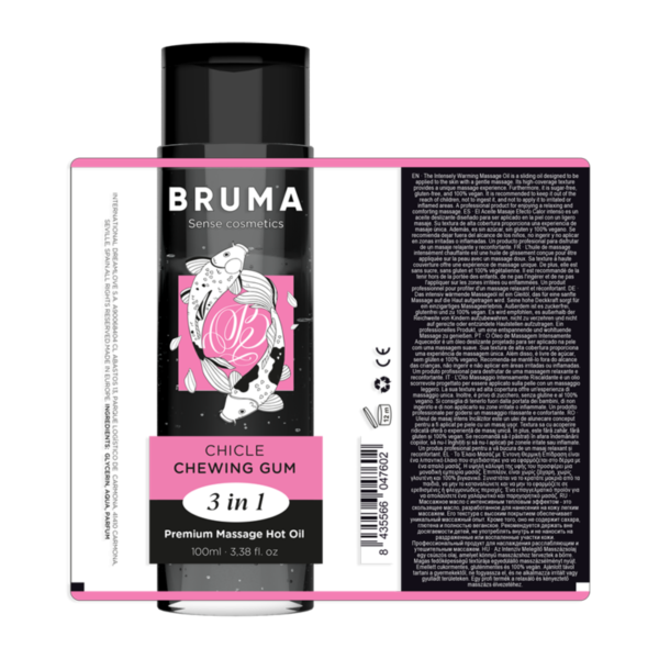 BRUMA - HUILE DE MASSAGE PREMIUM EFFET CHALEUR SAVEUR GOMME 3 EN 1 - 100 ML - – Image 6